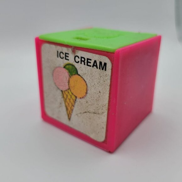 1972 Mattel Alphabet Pop Up Block Toy Plastic Vintage Letter Ice Cream Learn - Picture 2 of 5